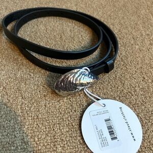 STAUD Black Leather Belt